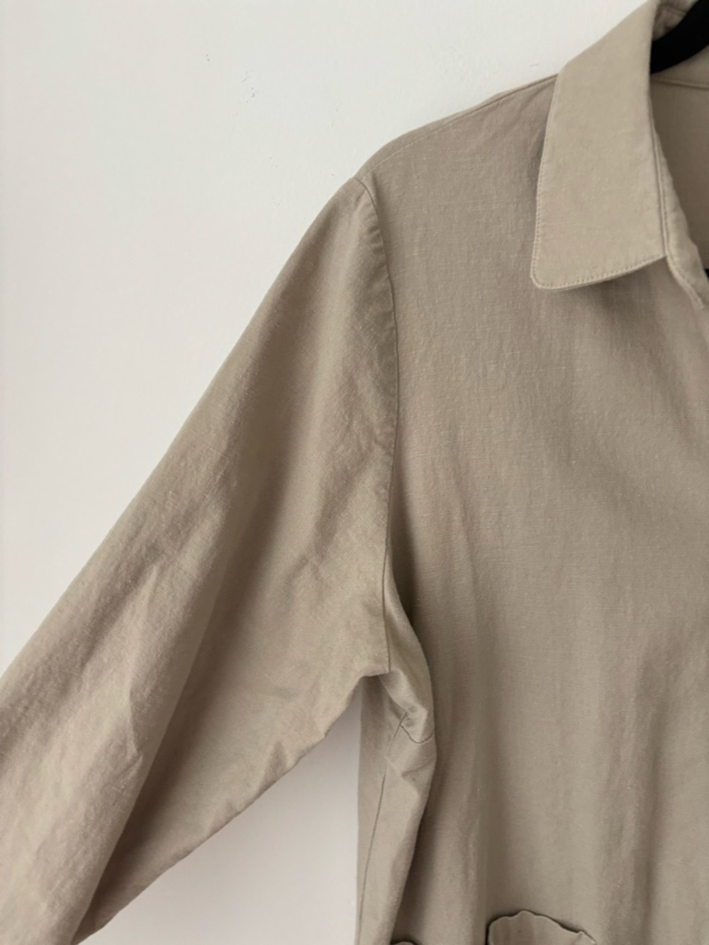 Blue Sky Clothing Linen Blend Shirt Dress Tunic Lagenlook Beige Oversized XL - Picture 5 of 11